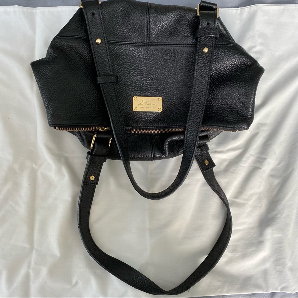 LL Bean Signature Leather Foldover Purse Bag